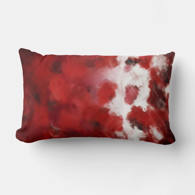Rectangle Pétales de rose rouge peinture - Coussin (Recto)