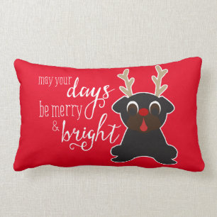 Rectangle Peut votre coussin de renne de carlin de Joyeux