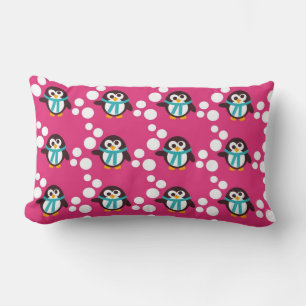 Rectangle Pingouins de flocon rose MOJO Coussin
