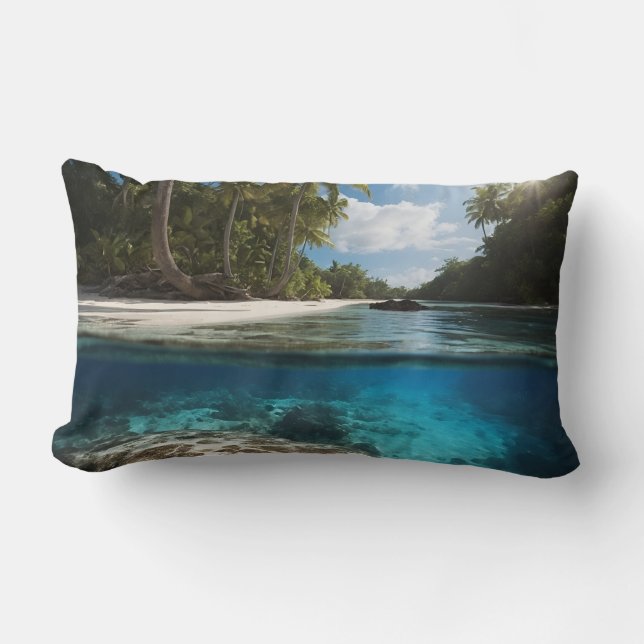 Rectangle Plage tropicaleVue sur l'océan - Coussin lombaire  (Recto)