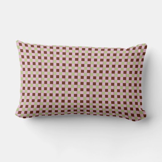Rectangle Plaid rose et Brown avec Coussin de naissance d'él (Verso)