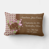 Rectangle Plaid rose et Brown avec Coussin de naissance d'él (Recto)