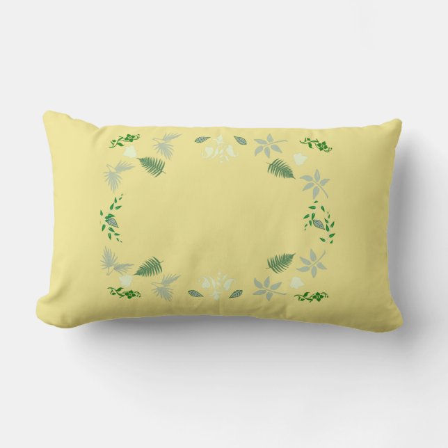 Rectangle Plantes Feuilles Vertes Nature Jet Coussin (Recto)