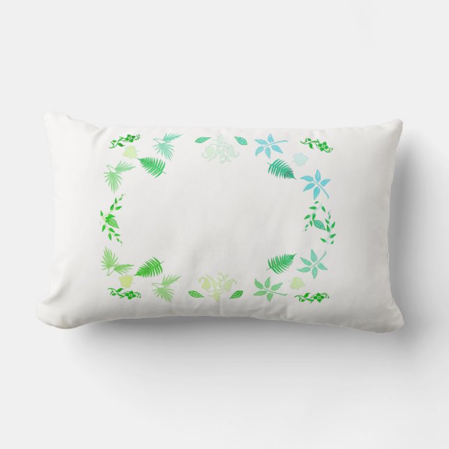 Rectangle Plantes Feuilles Vertes Nature Jet Coussin (Recto)