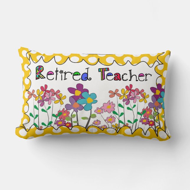 Rectangle Pois retiré de coussin de professeur floral (Recto)