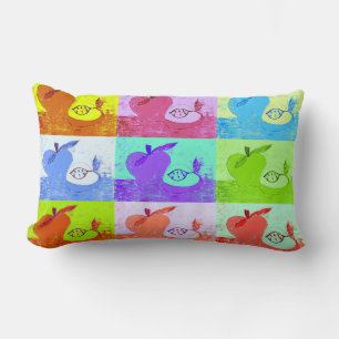 Rectangle Pop Art Apple Lumbar Accent Coussin