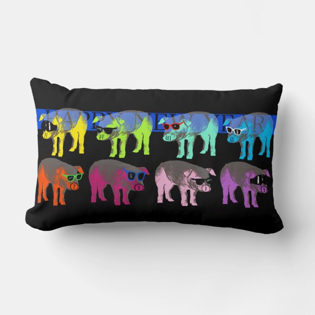 Rectangle Pop Lumbar coussin Pop New Year 2019 (Recto)