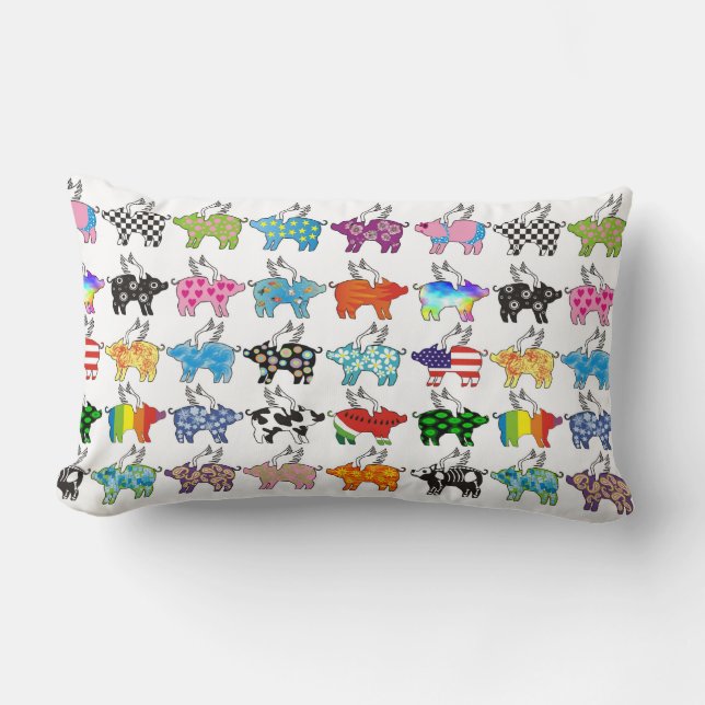 Rectangle Porcs tous de vol dans un coussin de rangée (Recto)