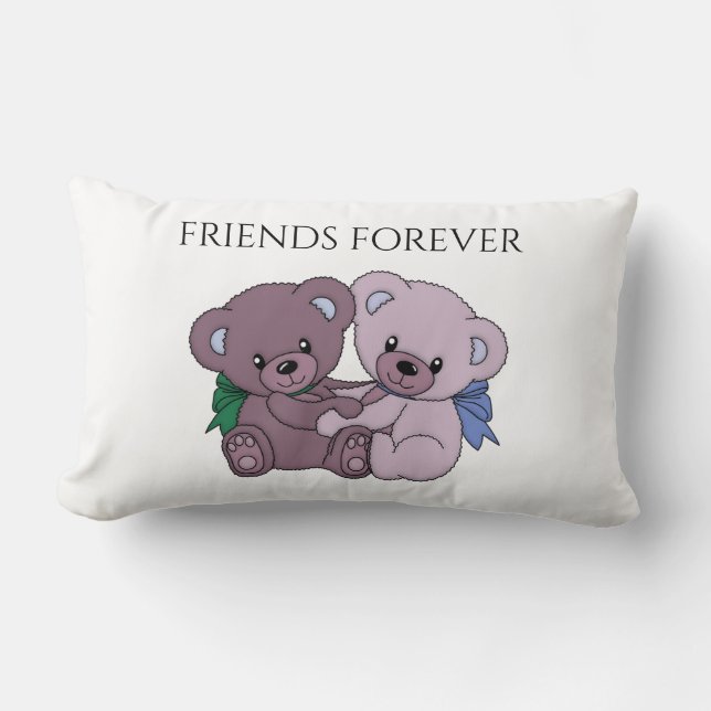 Rectangle Porte un coussin Lumbar "Friends Forever". (Recto)