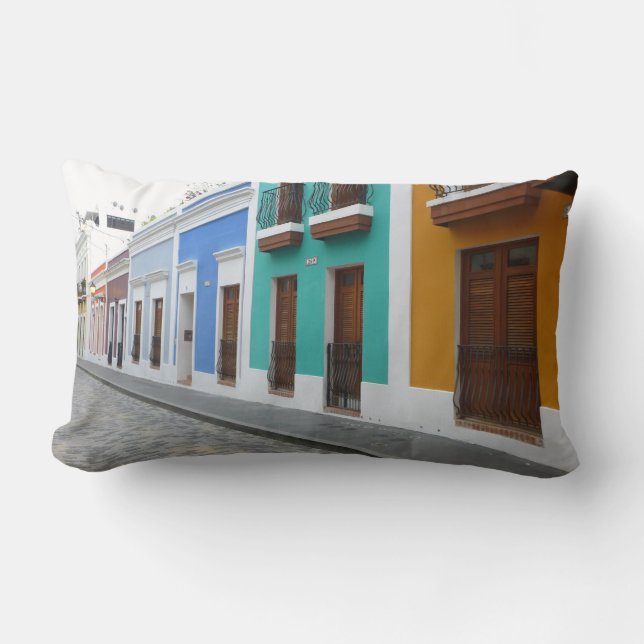 Rectangle Porto Rico Maisons dans le Vieux San Juan Coussin (Recto)