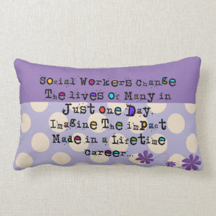 Rectangle Pourpre lunatique de coussin d'assistant social