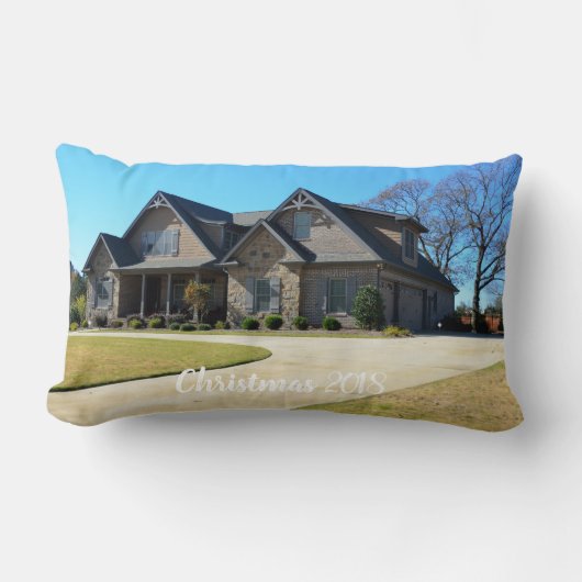 Rectangle Premier Noël dans notre nouvelle maison, coussin p (Recto)