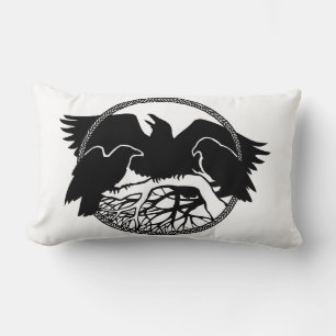 Rectangle Raven Art Coussin Native Spirit Animal Raven Couss