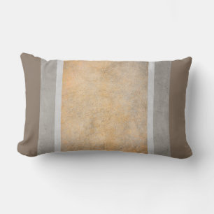 Rectangle rayures coussin gris et bronze