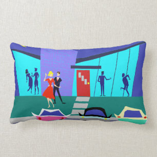 Rectangle Rétro coussin lombaire de partie de Chambre