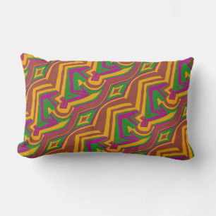 Rectangle Retro Mod 1960s 1970s chaleureux coloré Coussin