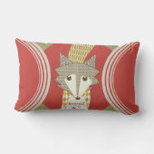 Rectangle Retro Personnalisé Orange Rouge Stylisé Coussin Fo (Verso)