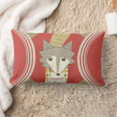 Rectangle Retro Personnalisé Orange Rouge Stylisé Coussin Fo (Couverture)