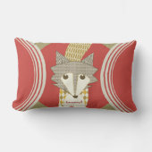 Rectangle Retro Personnalisé Orange Rouge Stylisé Coussin Fo (Recto)