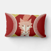 Rectangle Retro Personnalisé Orange Rouge Stylisé Coussin Fo (Verso)