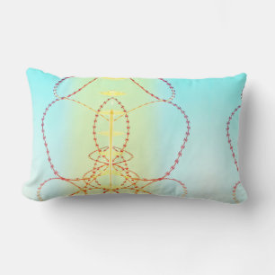 Rectangle Rêve de Fil Barbelé Turquoise Jaune Coussin