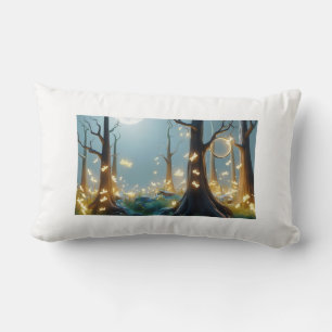 Rectangle Rêve de la forêt de Lune : Coussin de lucioles enc