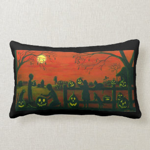 Rectangle RÉVERSIBLE lombaire de coussin de Halloween
