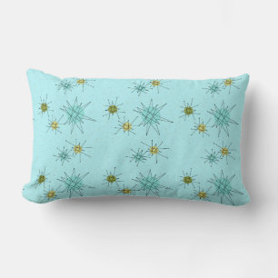 Rectangle Robin's Oeuf Blue Starbursts Lumbar Coussin