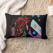 Rectangle Rock and roll pop art designer coussin couleur noi (Couverture)