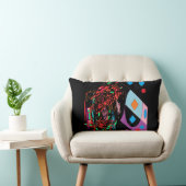 Rectangle Rock and roll pop art designer coussin couleur noi (Chaise)