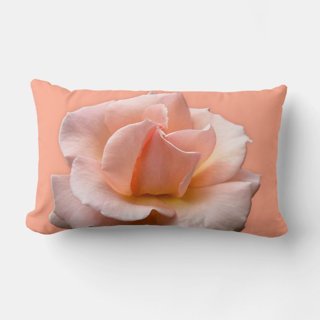 Rectangle Rose Coussin personnalisé Pêche Wild Rose Coussin (Recto)