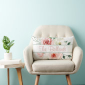 Rectangle Rose rose Nom personnalisé Lumbar Coussin (Chaise)