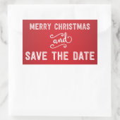 Rectangle rouge Enregistrer la date Stickers Noël (Sac)