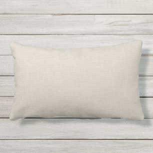 Rectangle Rustique Ivory Faux Burlap Coussin extérieur