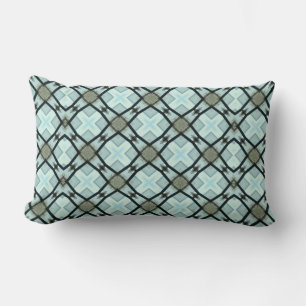 Rectangle Sea Blues Grand Motif Lumbar Coussin