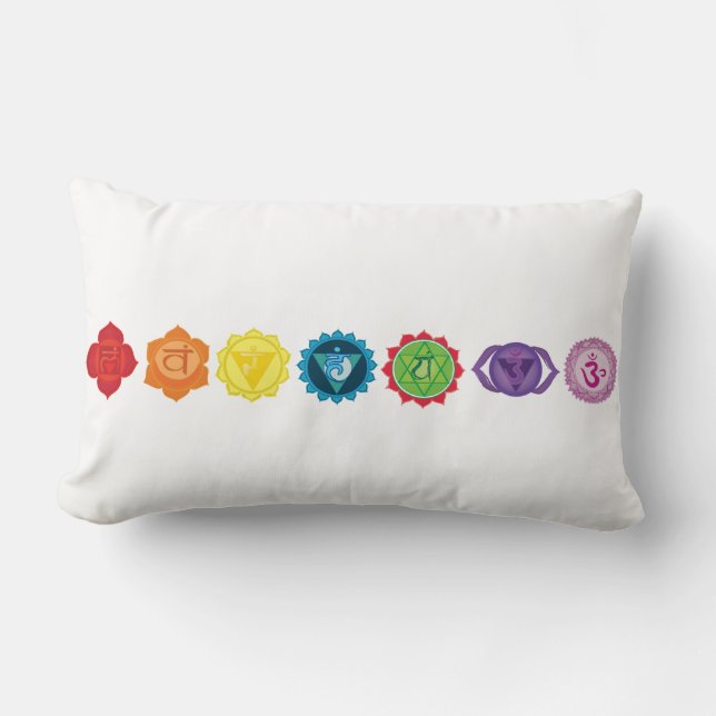 Rectangle Sept Chakra Lumbar Coussin 33 cm x 53 cm (Recto)