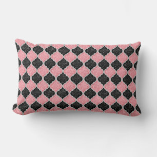 Rectangle Séquins MQF - COUSSIN rose-noir-blanc-LUMBAR Dusty