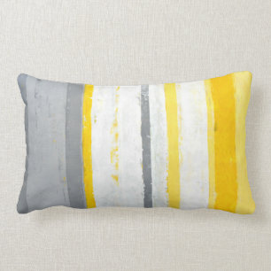 Rectangle "S'est enthousiasmé" le coussin gris et jaune