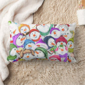 Rectangle Snowmans Noël Lumbar cadeau Coussin (Couverture)