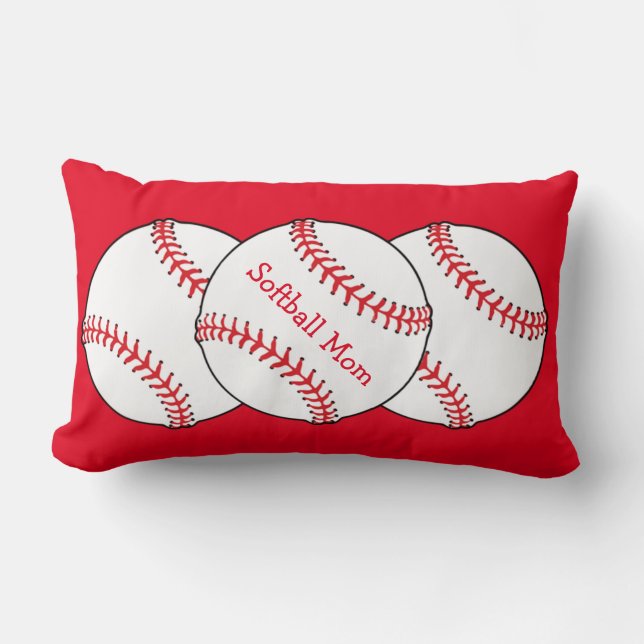 Rectangle Softball Mom Lumbar Coussin (Recto)
