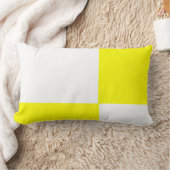Rectangle solide jaune et blanc coussin (Couverture)