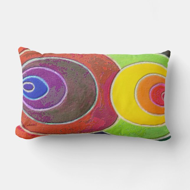 Rectangle Spirales rectangulaires d'arc-en-ciel de coussin (Recto)