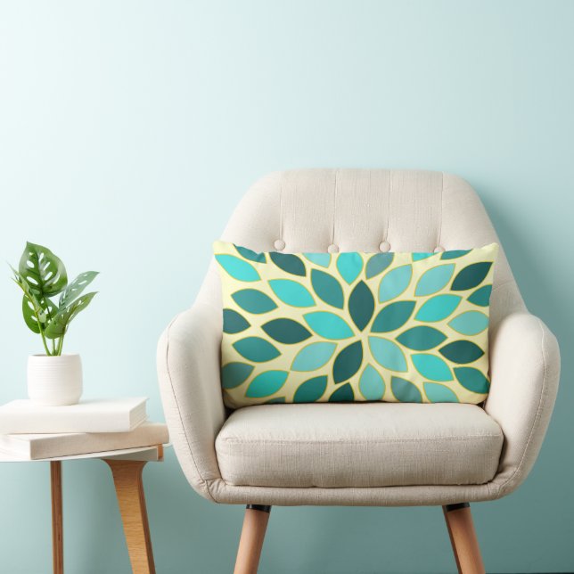 Rectangle Starburst Moderne Flower Motif Coussin de design (Chaise)