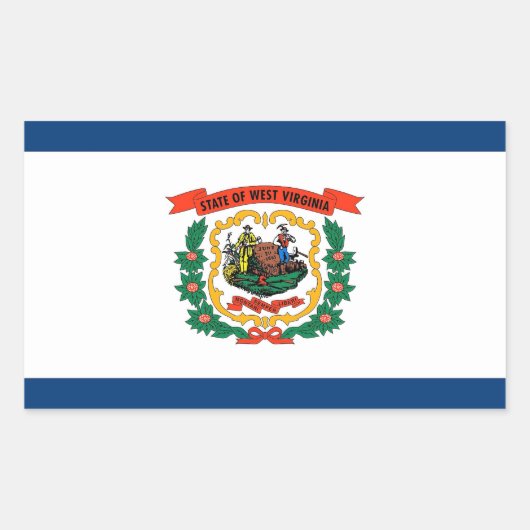 Rectangle sticker met de vlag van West Virginia (Voorkant)