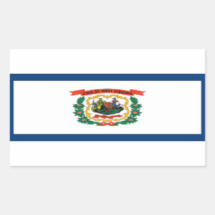 Rectangle sticker met de vlag van West Virginia
