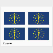 Rectangle sticker met Flag of Indiana, Verenigde S (Vel)
