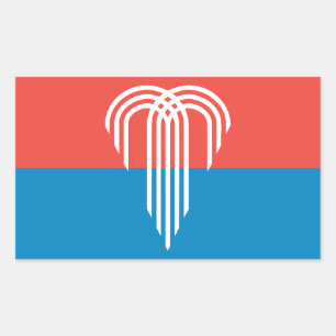 Rectangle sticker met Flag of Kansas City, Verenig