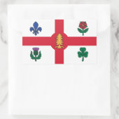 Rectangle sticker with Flag of Montreal, Canada (Sac)