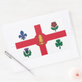 Rectangle sticker with Flag of Montreal, Canada (Enveloppe)