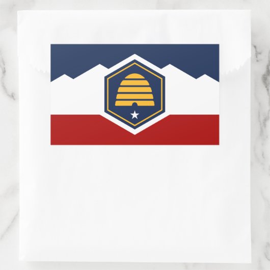 Rectangle sticker with Flag of Utah, USA (Tas)